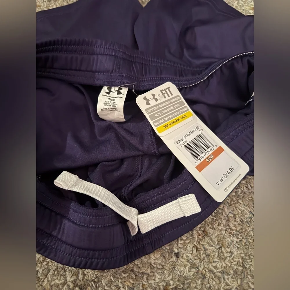 Purple and White Women’s Soccer Shorts - Picture 3 of 3